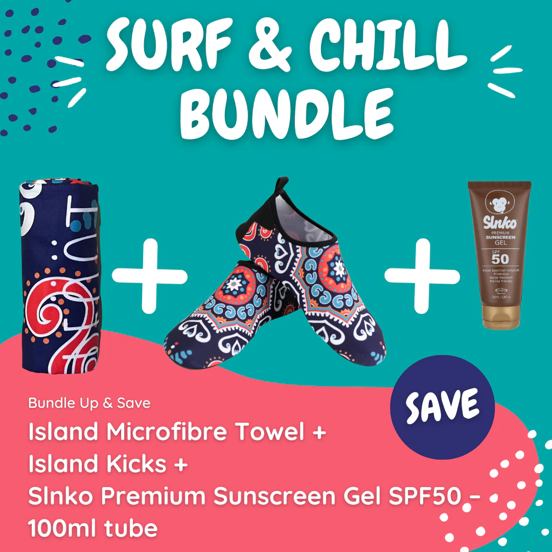 Island Beach Towel Surf & Chill Bundle (with Gel Tube Sunscreen)